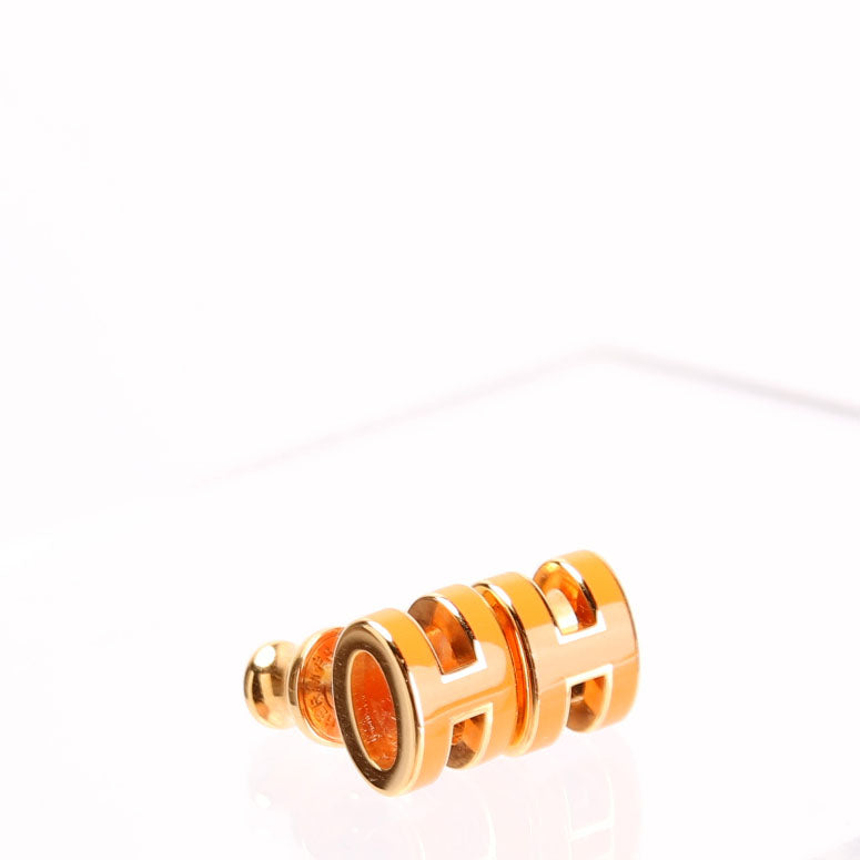 Mini Pop H Stud Earrings Orange/Gold