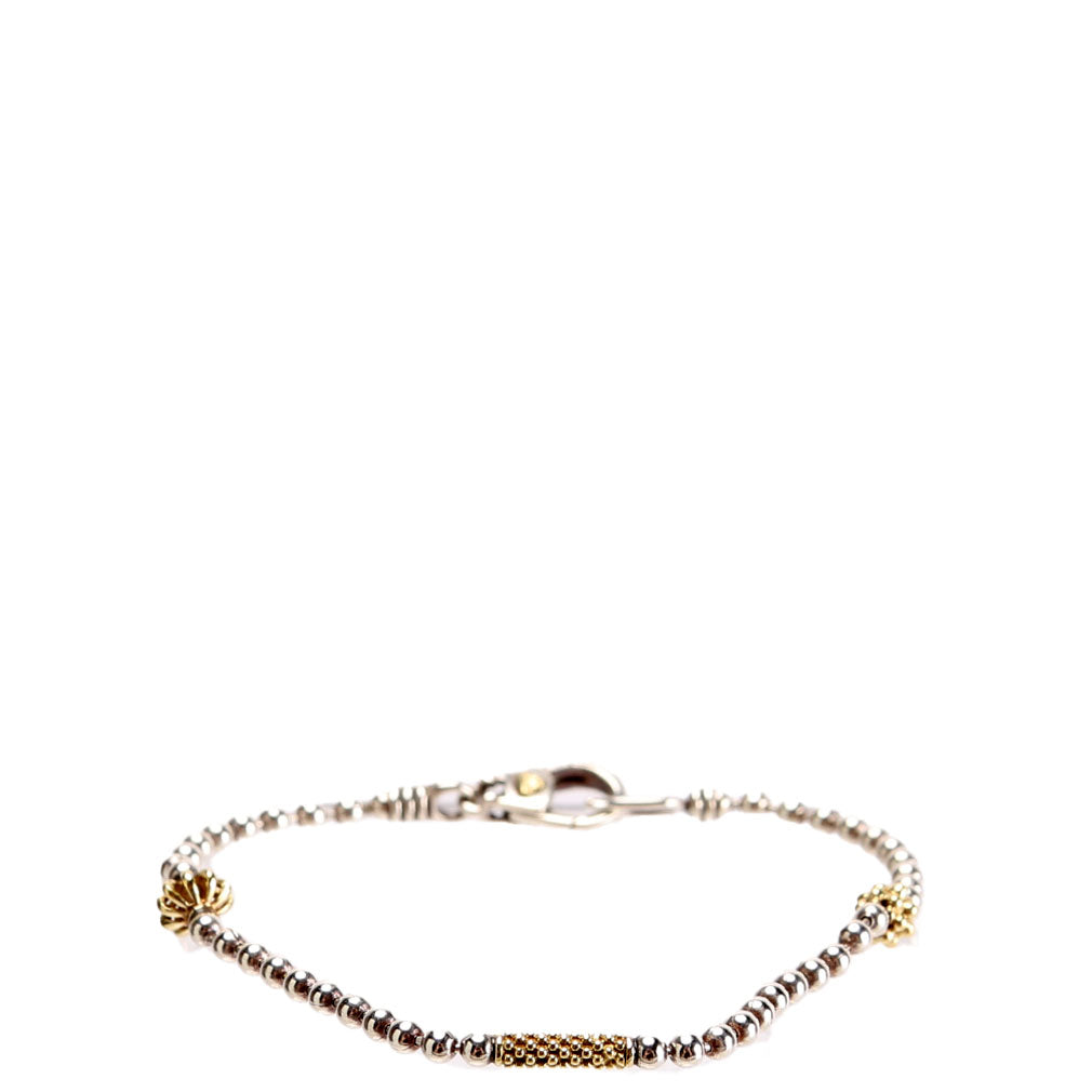 Caviar Icon Two-Tone Beaded Bracelet 925/750