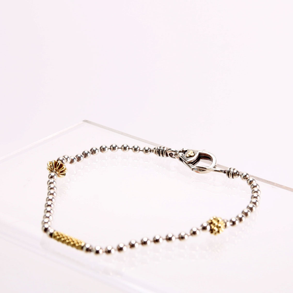 Caviar Icon Two-Tone Beaded Bracelet 925/750