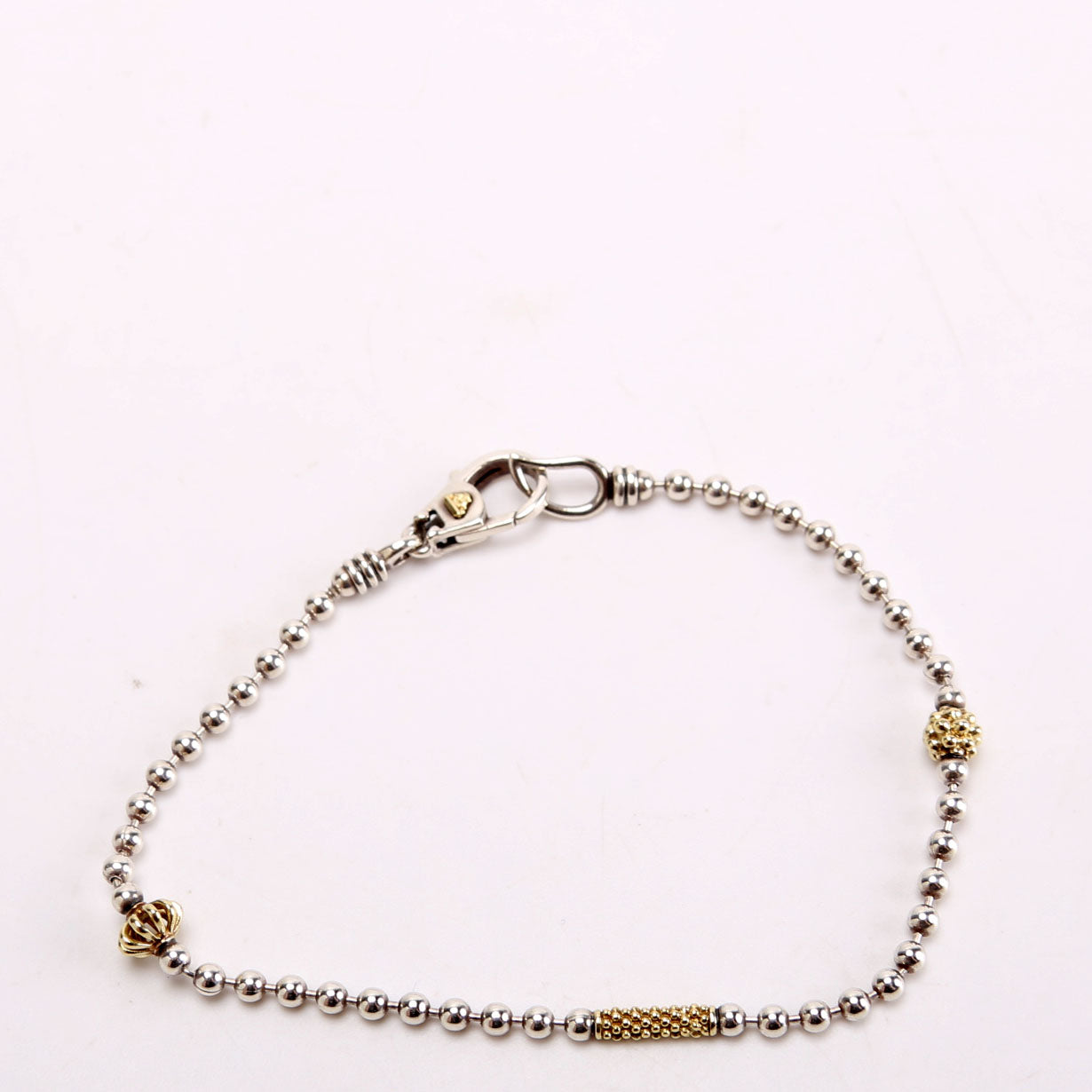 Caviar Icon Two-Tone Beaded Bracelet 925/750