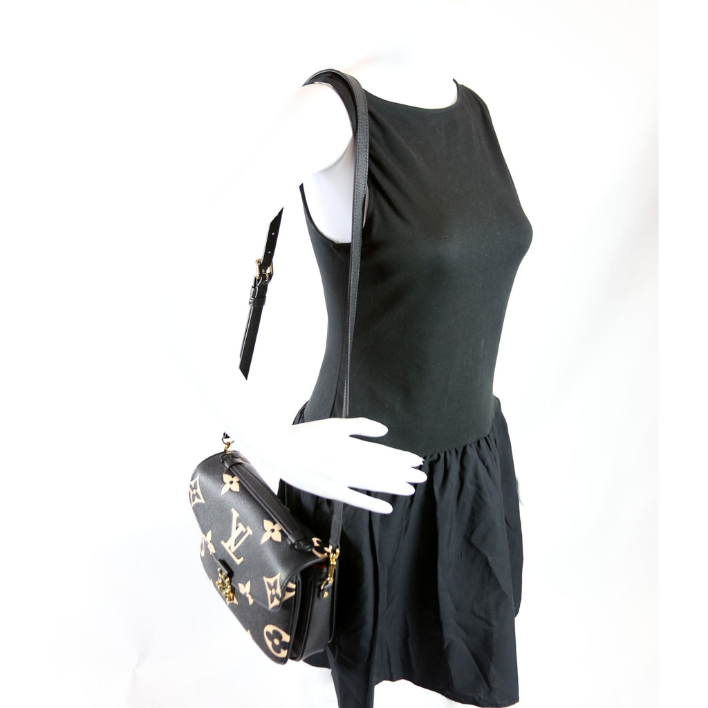 Pochette Metis Empreinte Bicolor Black/Beige