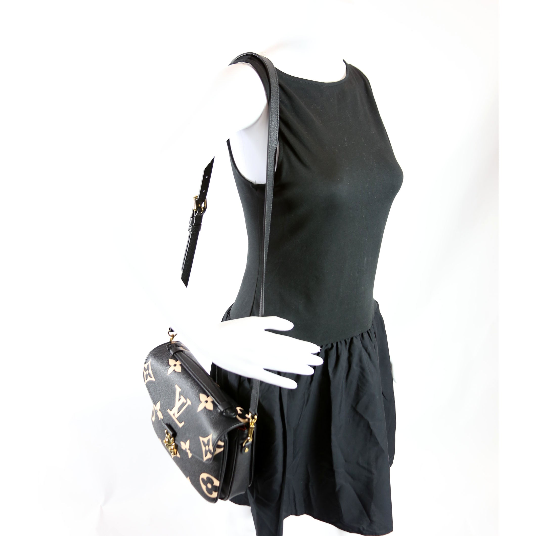 Pochette Metis Empreinte Bicolor Black/Beige