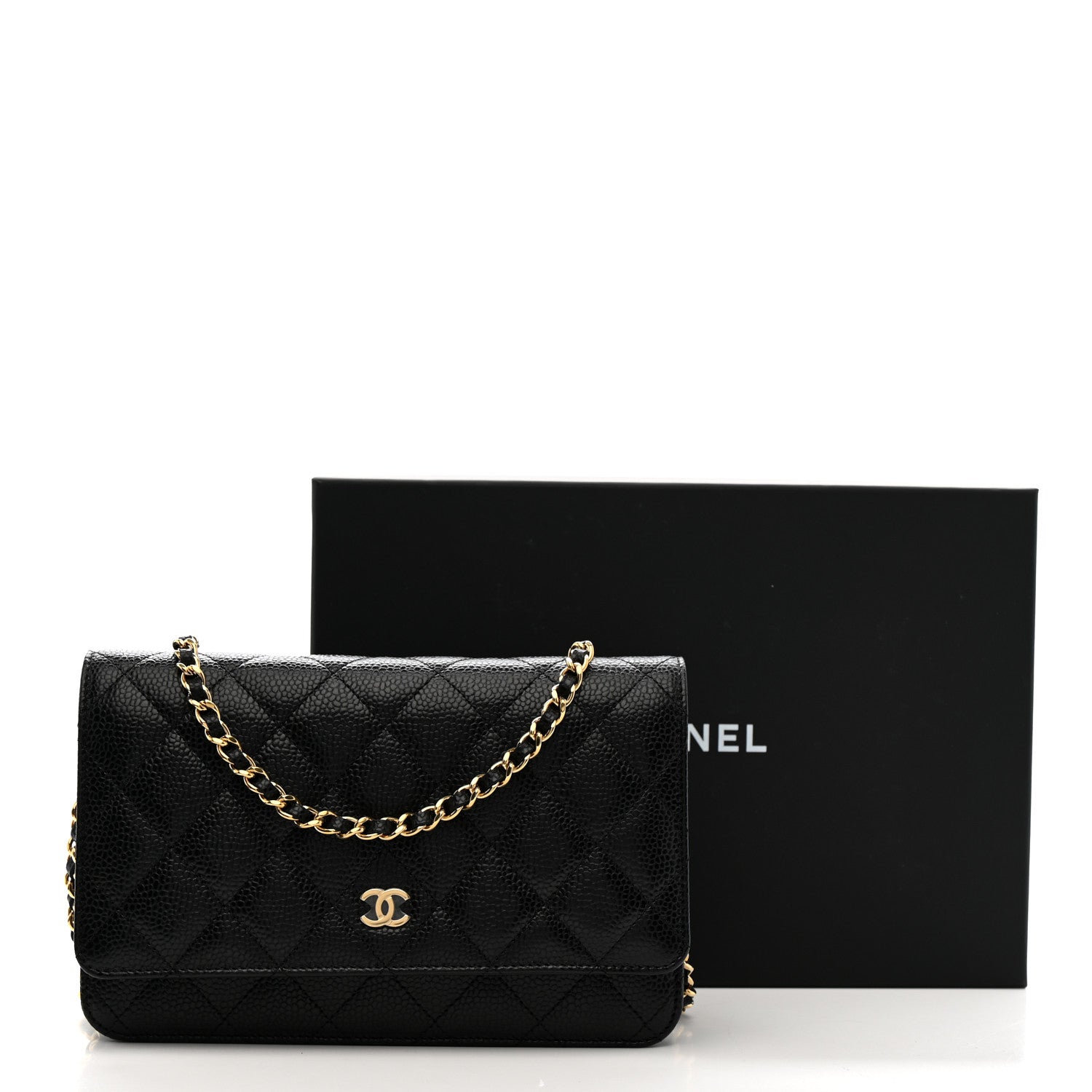 Chanel Caviar Quilted Wallet on Chain WOC Black