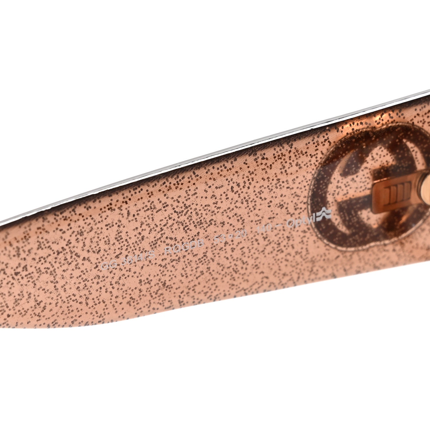 Gucci Glitter Acetate Square Frame Sunglasses GG3814S Brown