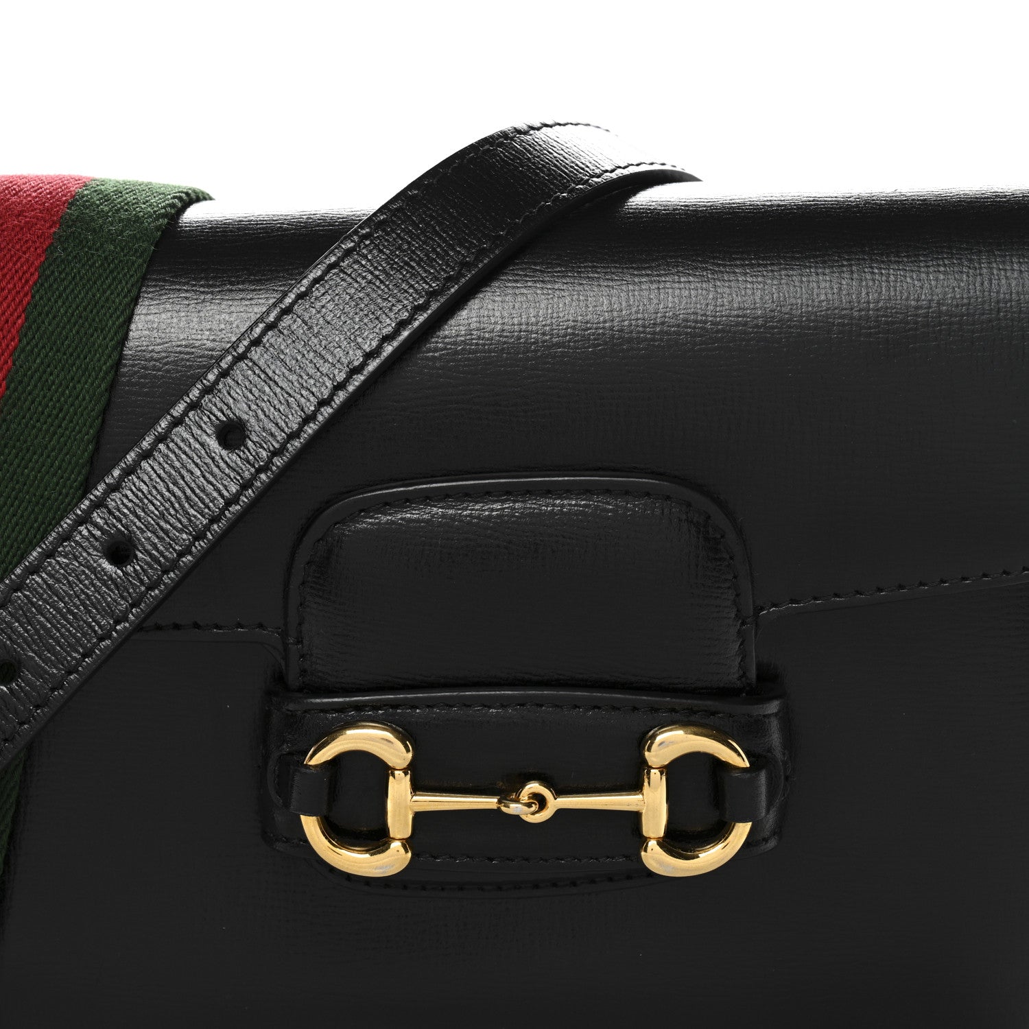 Gucci Azalea Calfskin Web Mini Horsebit 1955 Shoulder Bag Black