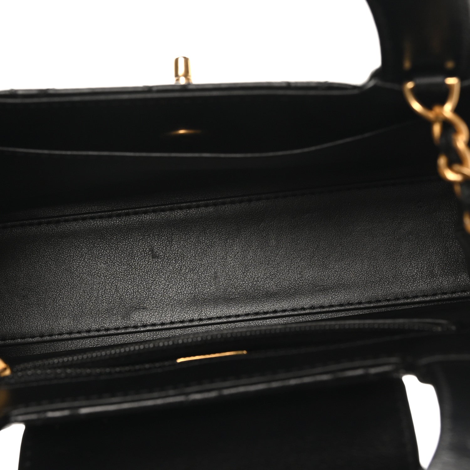 Chanel Shiny Aged Calfskin Quilted Nano Kelly Shopper Black