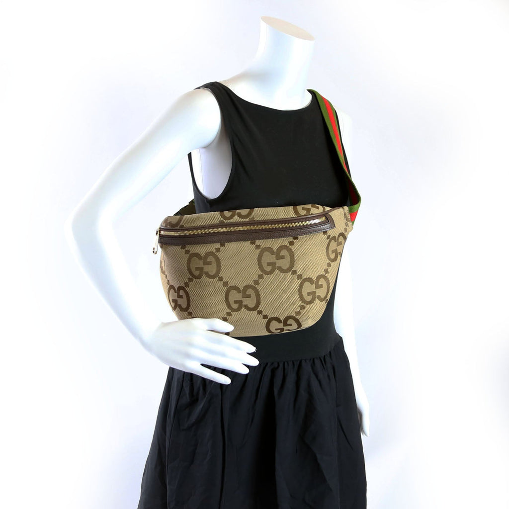 696031 Jumbo GG Canvas Belt Bag Tan/Brown