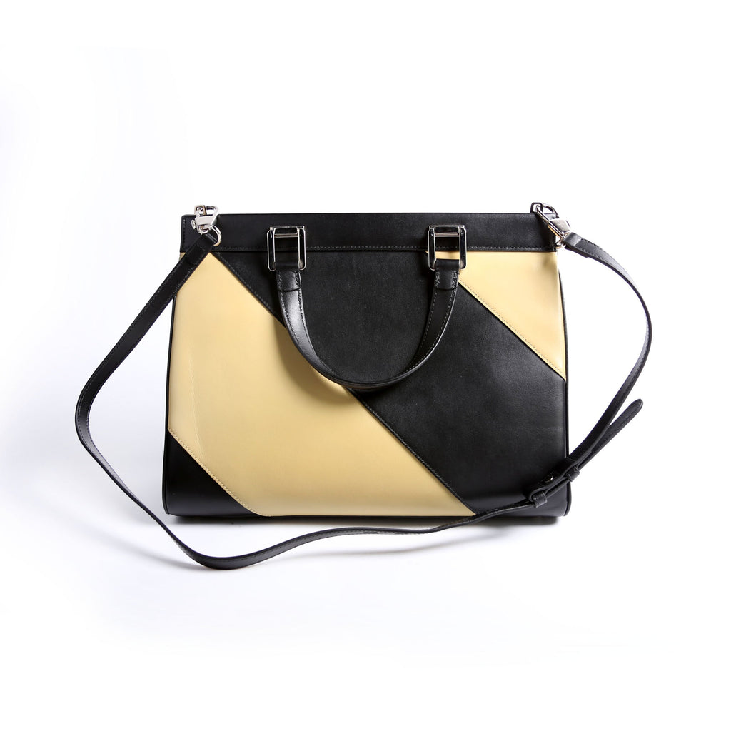 564714 Zumi Top Handle Medium Black/Beige