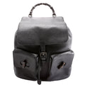 387097 Bamboo Backpack Leather Black