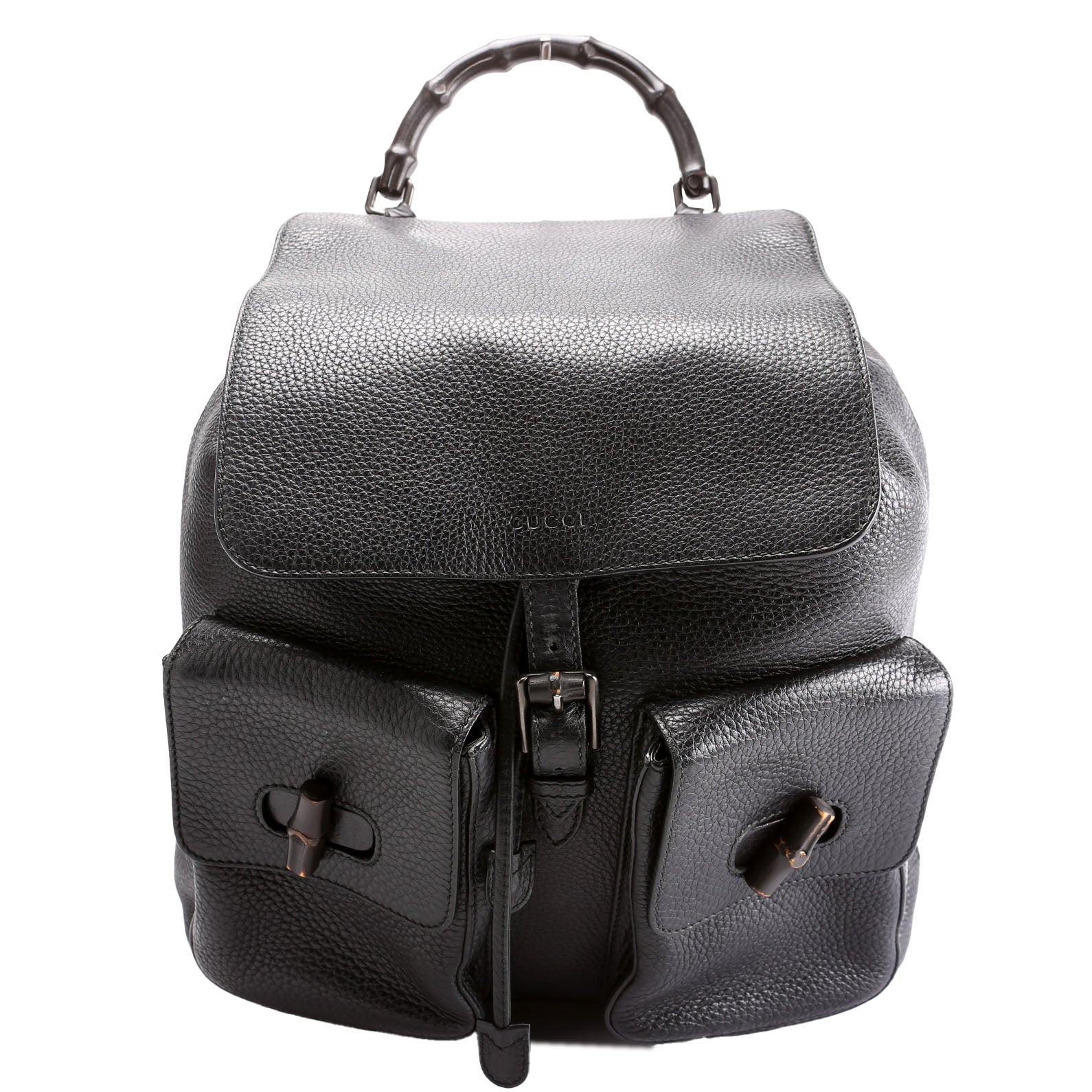 387097 Bamboo Backpack Leather Black
