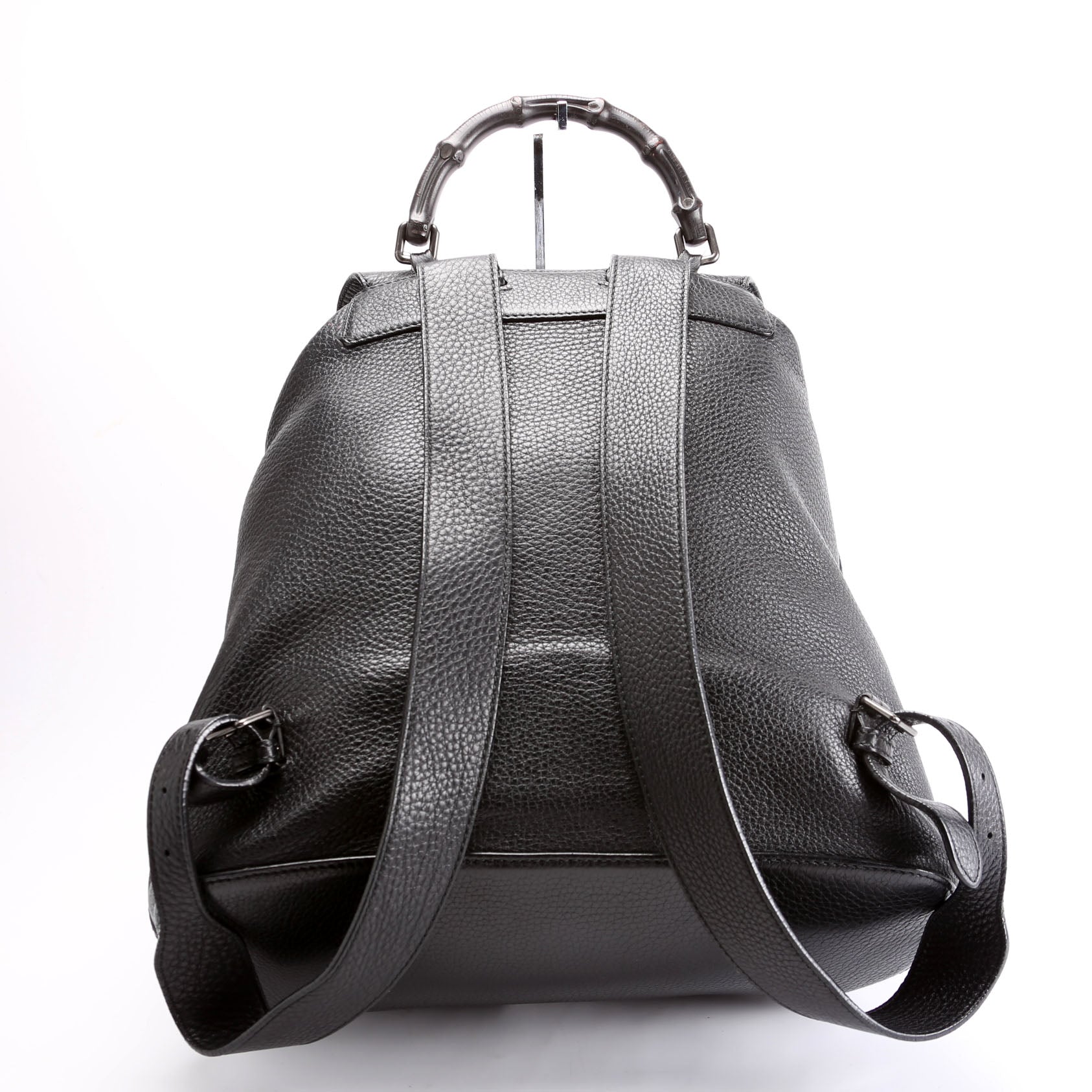387097 Bamboo Backpack Leather Black