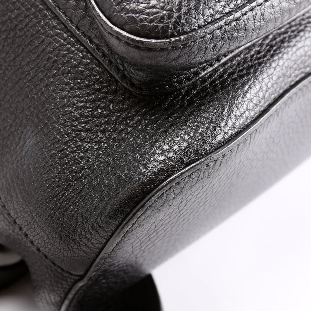 387097 Bamboo Backpack Leather Black