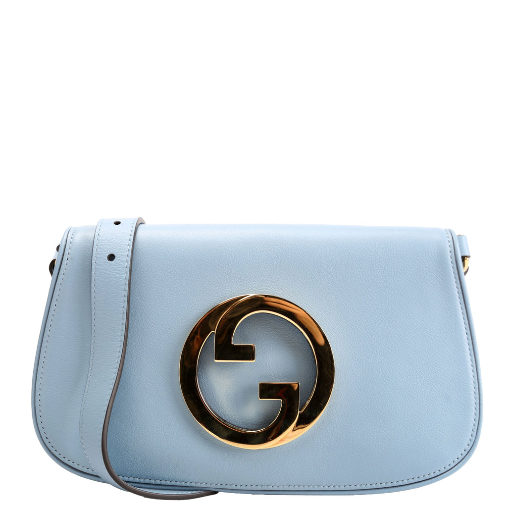 699268 Blondie Leather Shoulder Bag Blue
