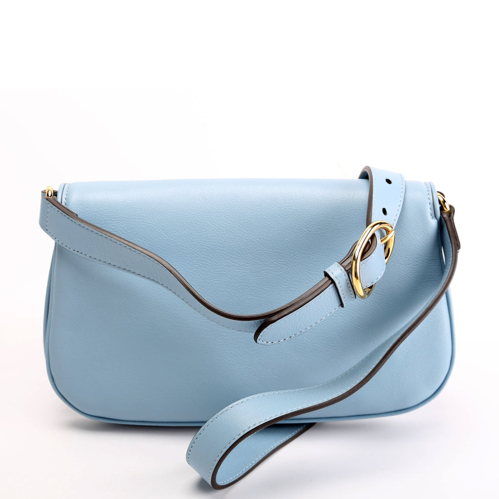 699268 Blondie Leather Shoulder Bag Blue