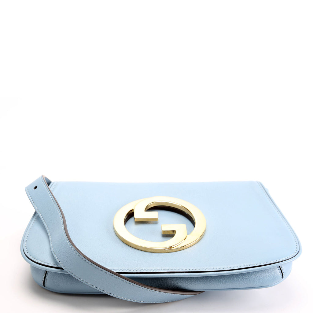 699268 Blondie Leather Shoulder Bag Blue