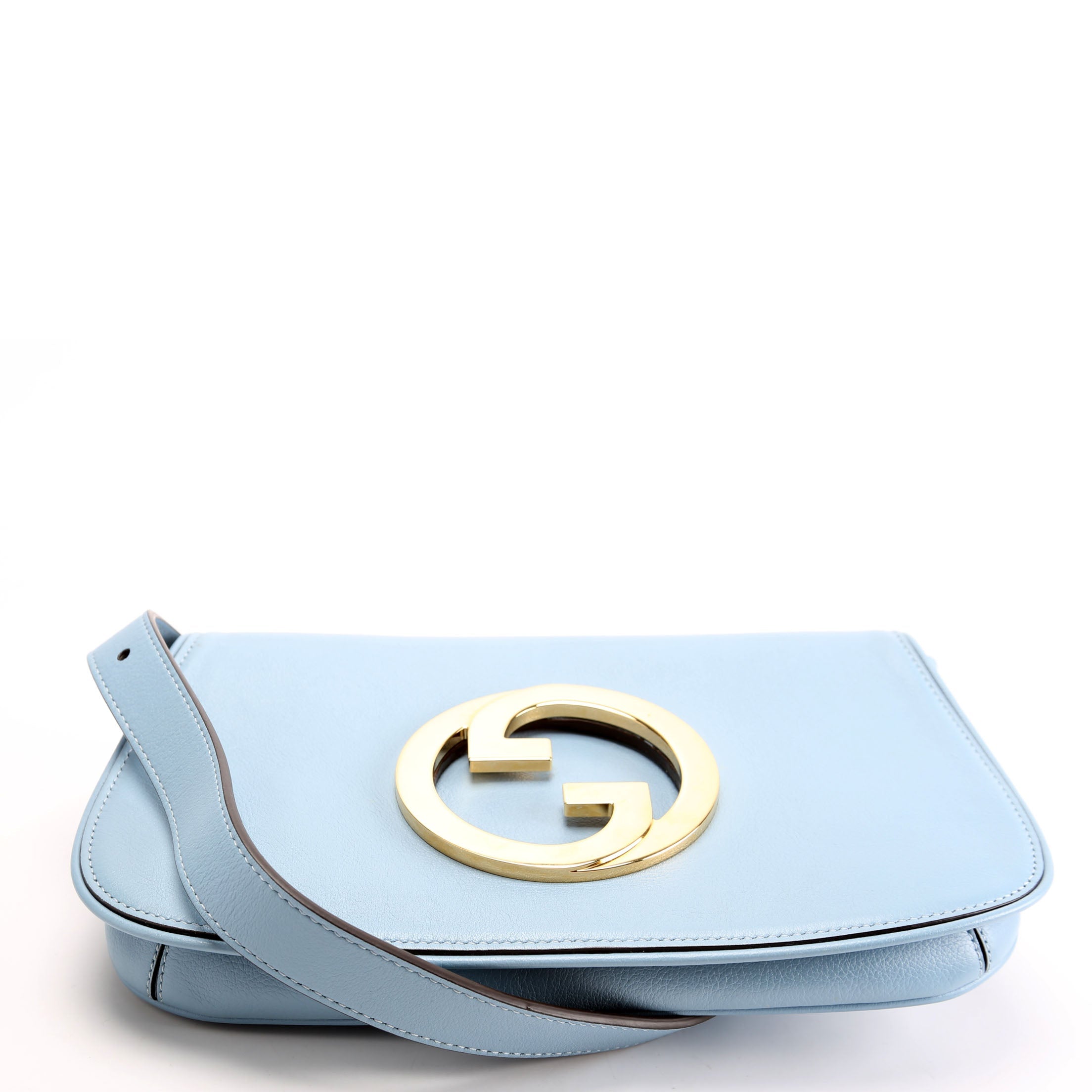 699268 Blondie Leather Shoulder Bag Blue
