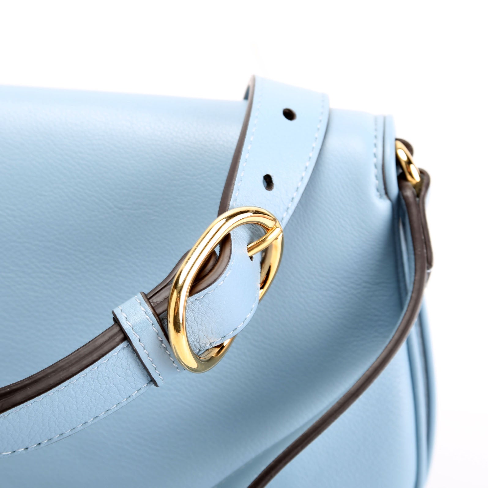 699268 Blondie Leather Shoulder Bag Blue