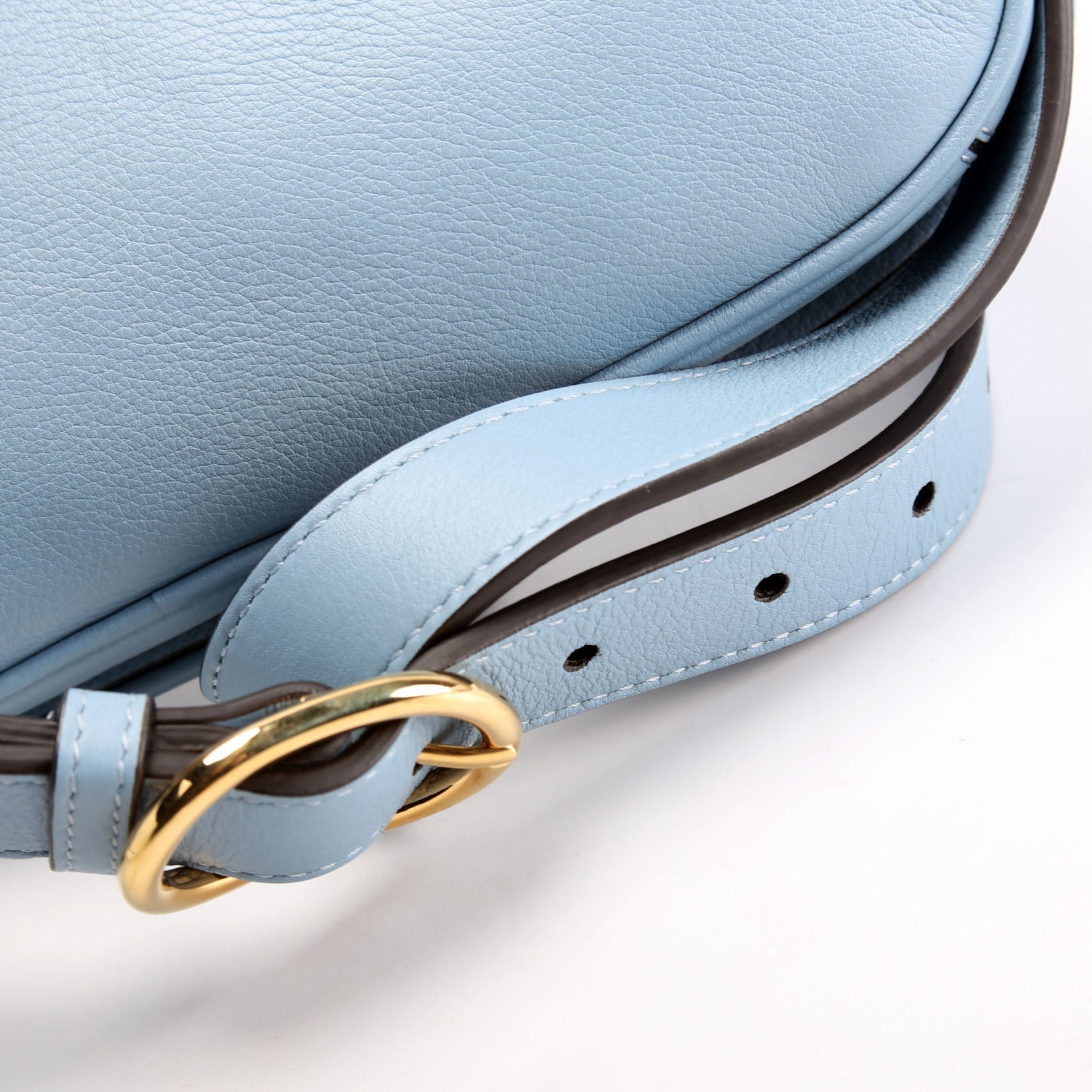 699268 Blondie Leather Shoulder Bag Blue