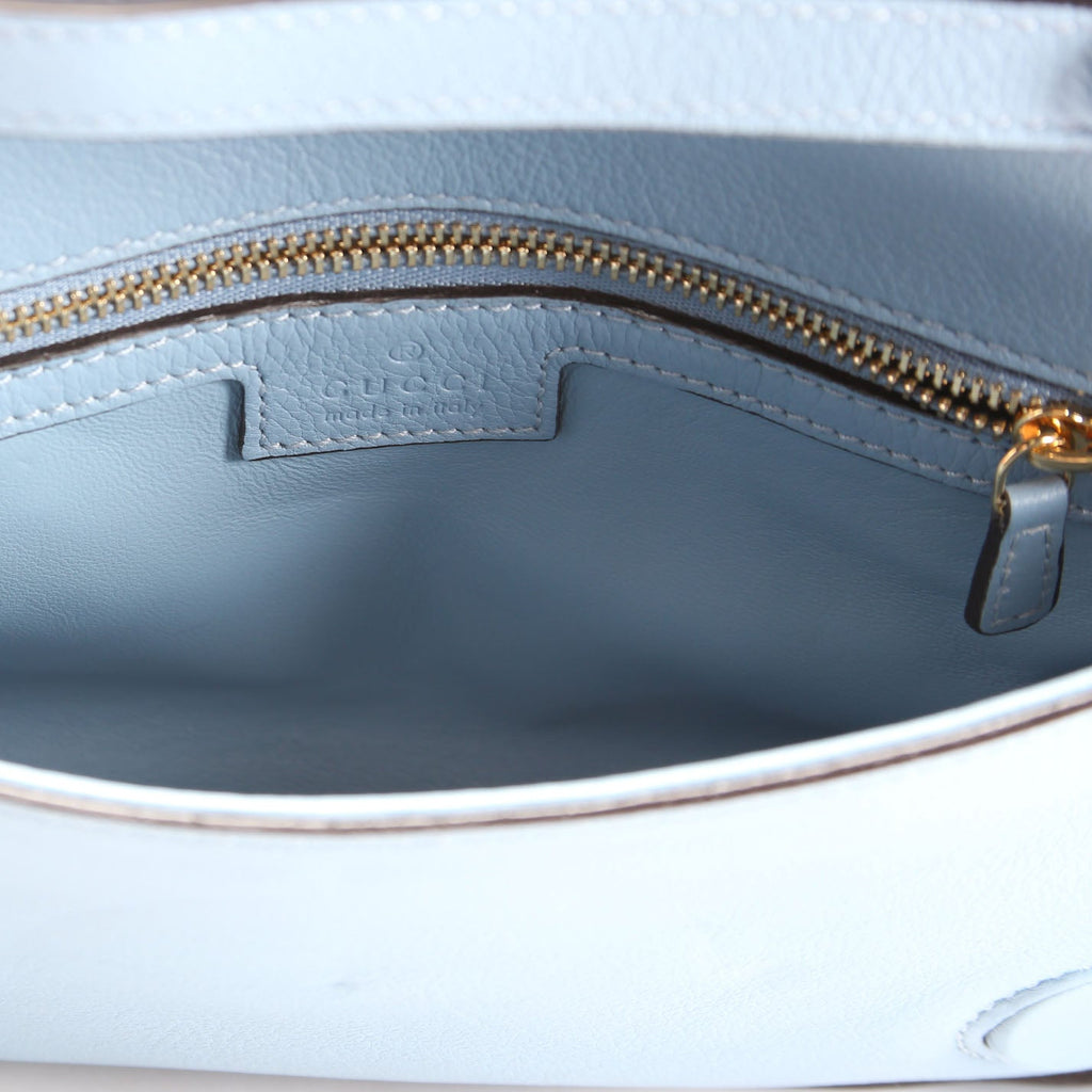699268 Blondie Leather Shoulder Bag Blue