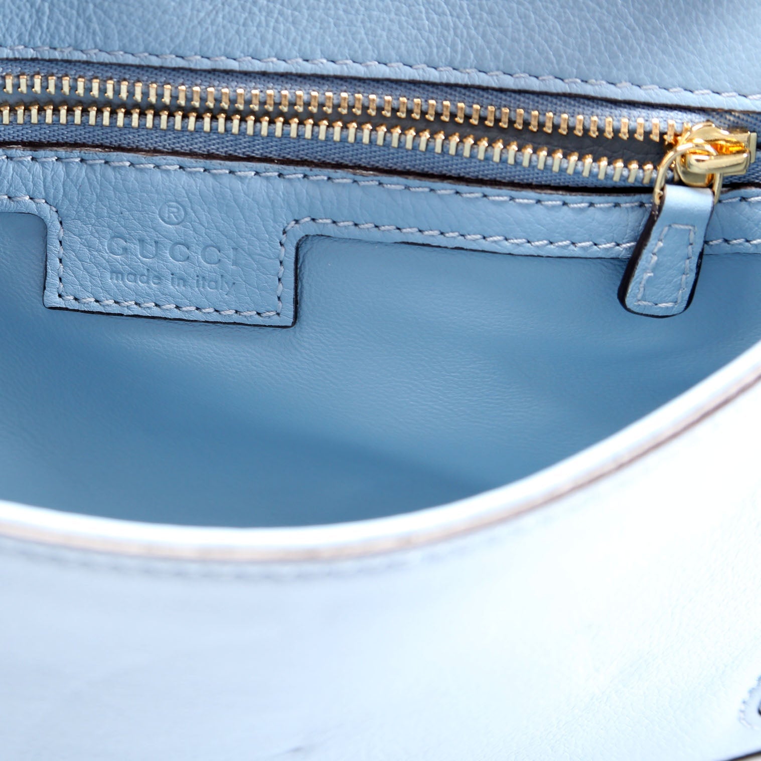 699268 Blondie Leather Shoulder Bag Blue