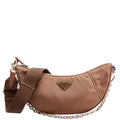 Prada 1BH222 Demi-Lune Re-Nylon Shoulder Tan