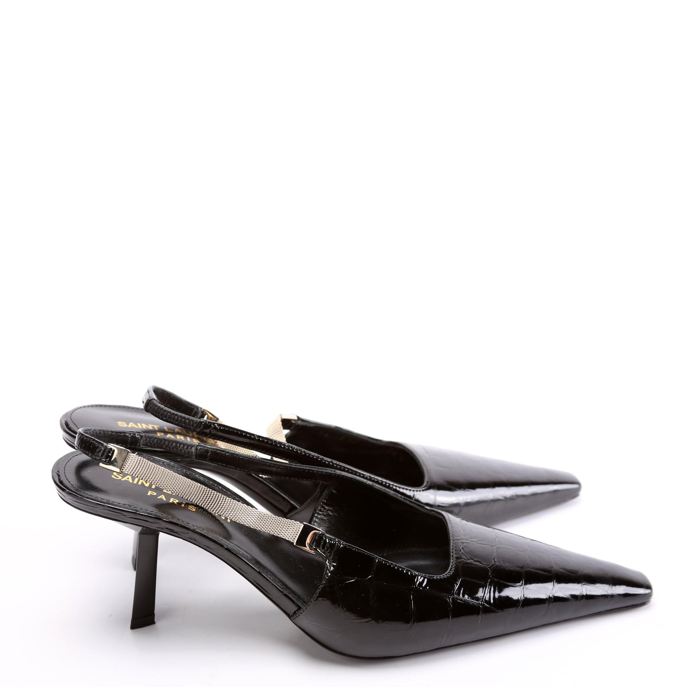 Blake Slingback Crocodile Size 36.5 Black