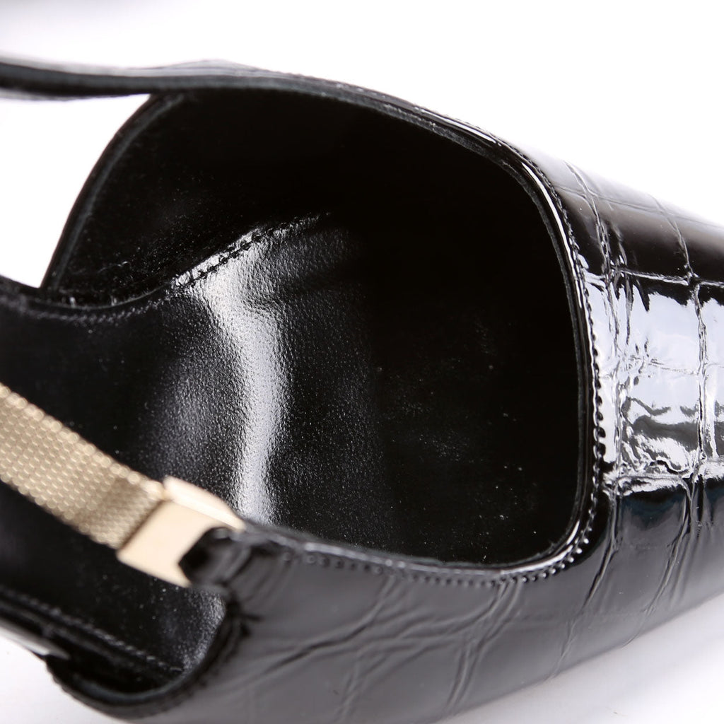 Blake Slingback Crocodile Size 36.5 Black