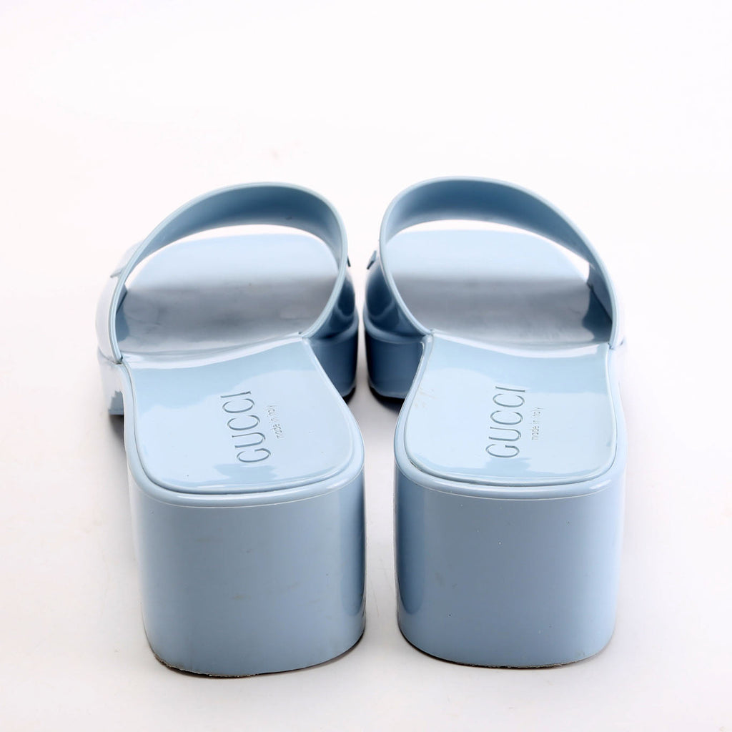 Logo Rubber Slides Size 37 Blue