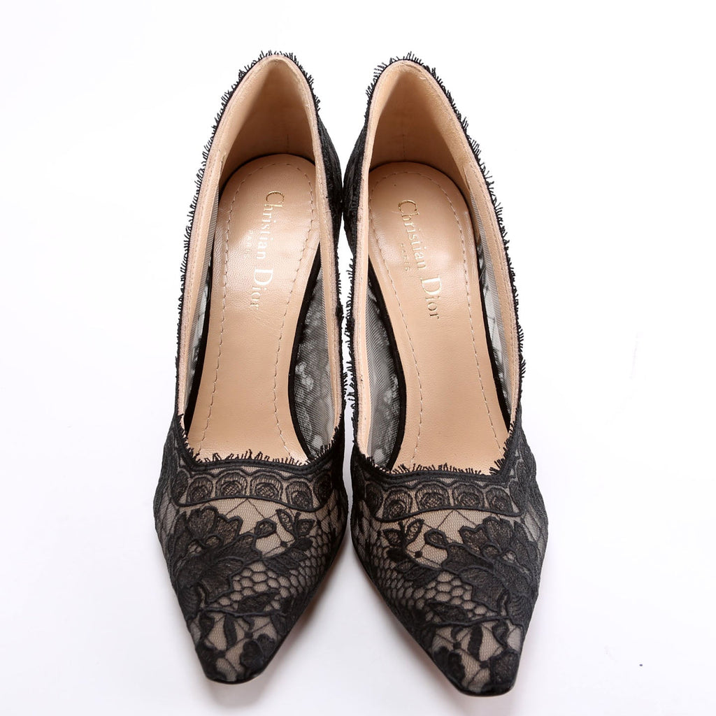 Capture Illusion Lace Pumps Size 39.5 Black