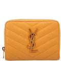 403723 Cassandre Grain De Poudre Compact Zip Around Wallet Yellow