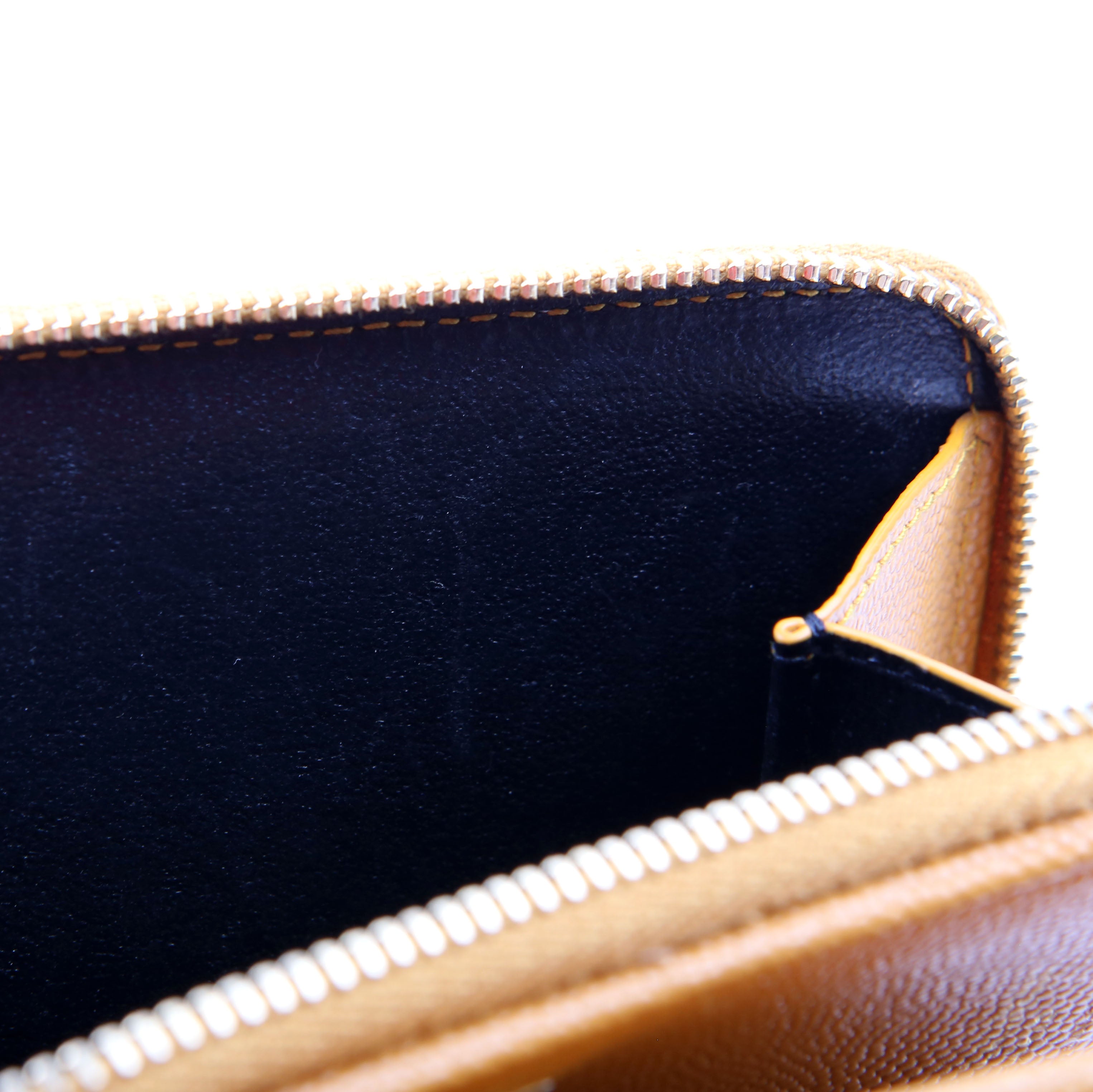 403723 Cassandre Grain De Poudre Compact Zip Around Wallet Yellow