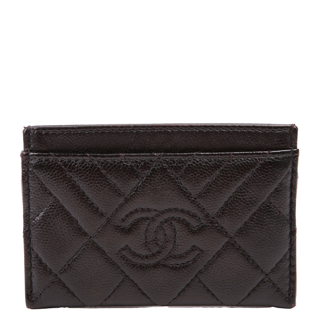 Quilted CC Card Holder Caviar 26M Black