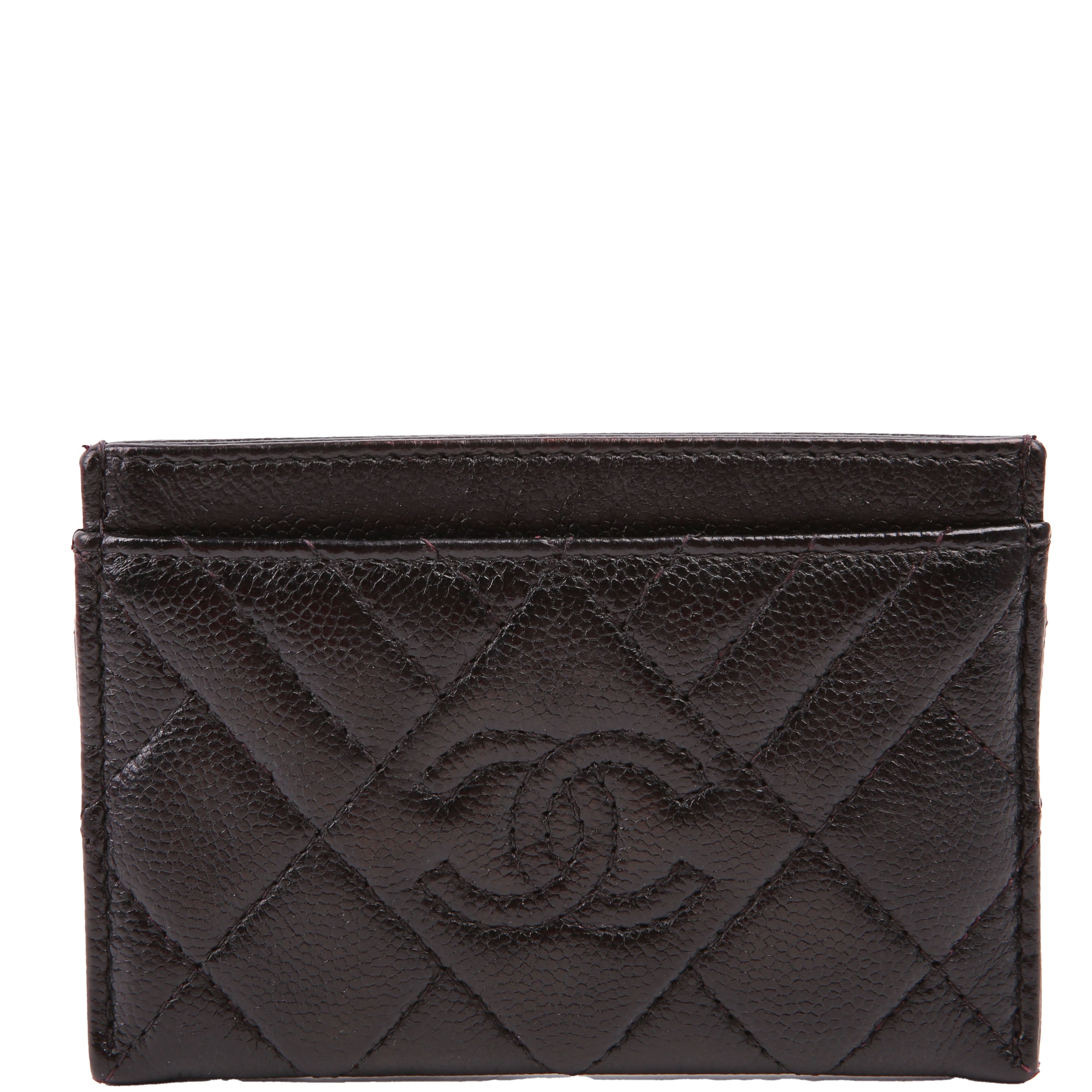 Quilted CC Card Holder Caviar 26M Black