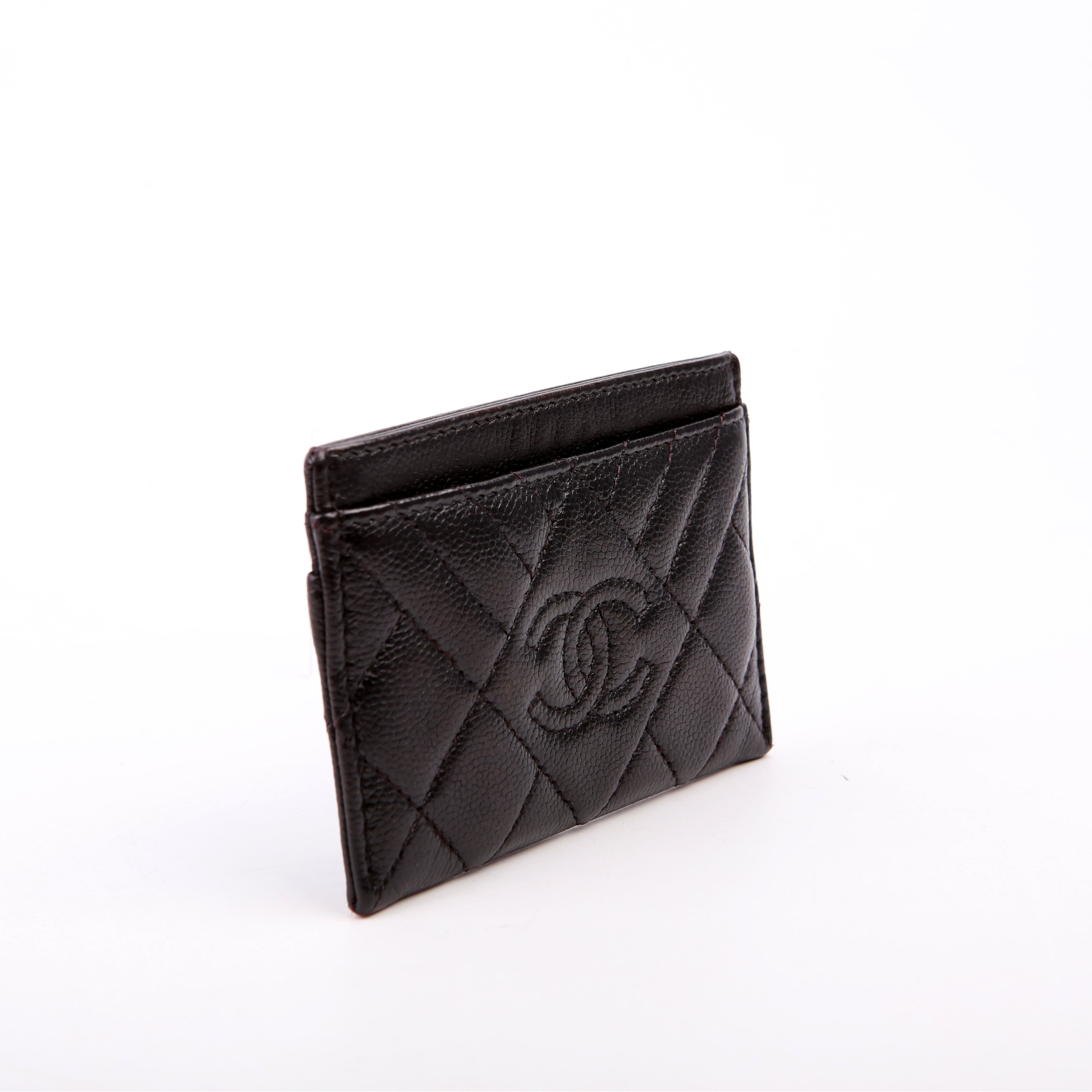 Quilted CC Card Holder Caviar 26M Black