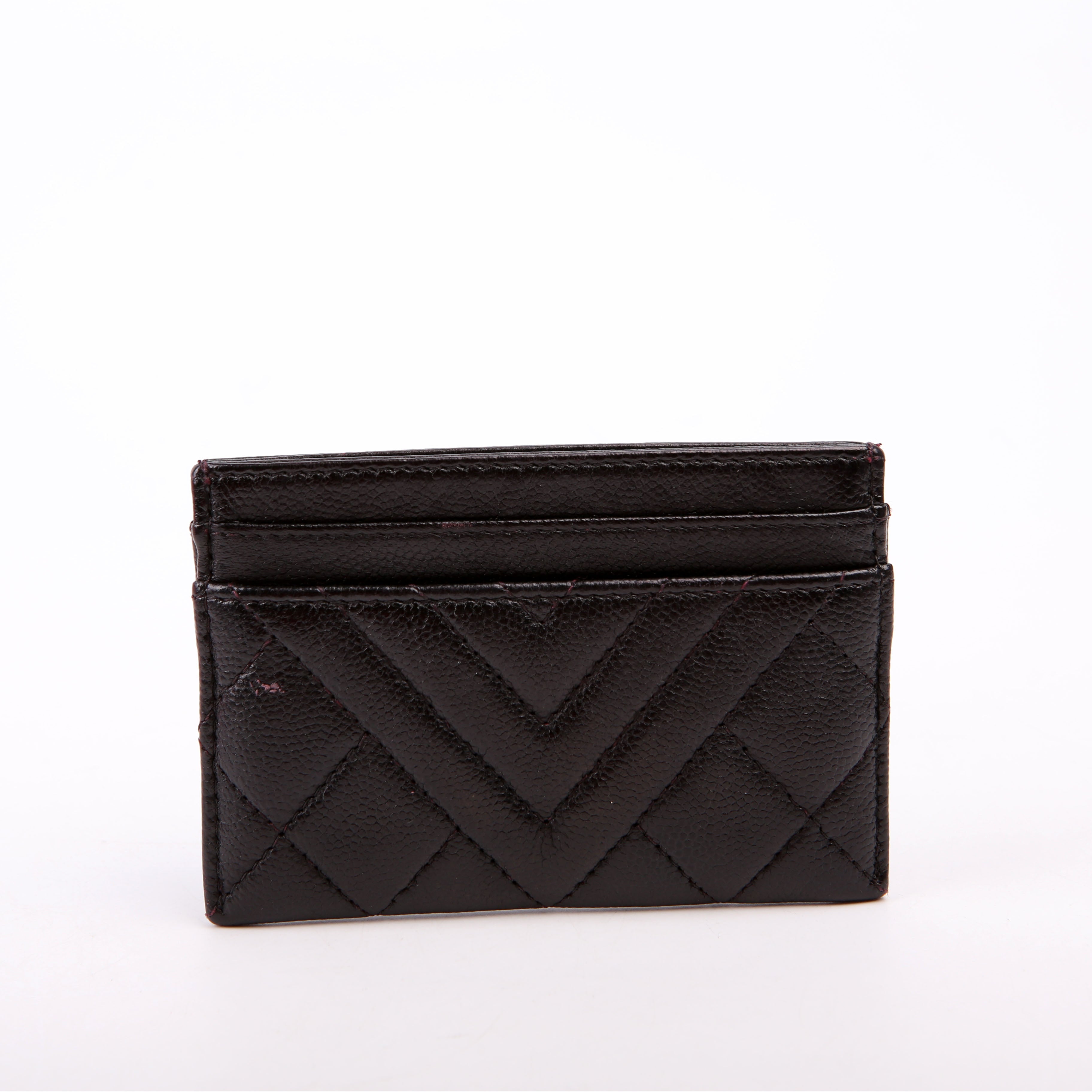 Quilted CC Card Holder Caviar 26M Black