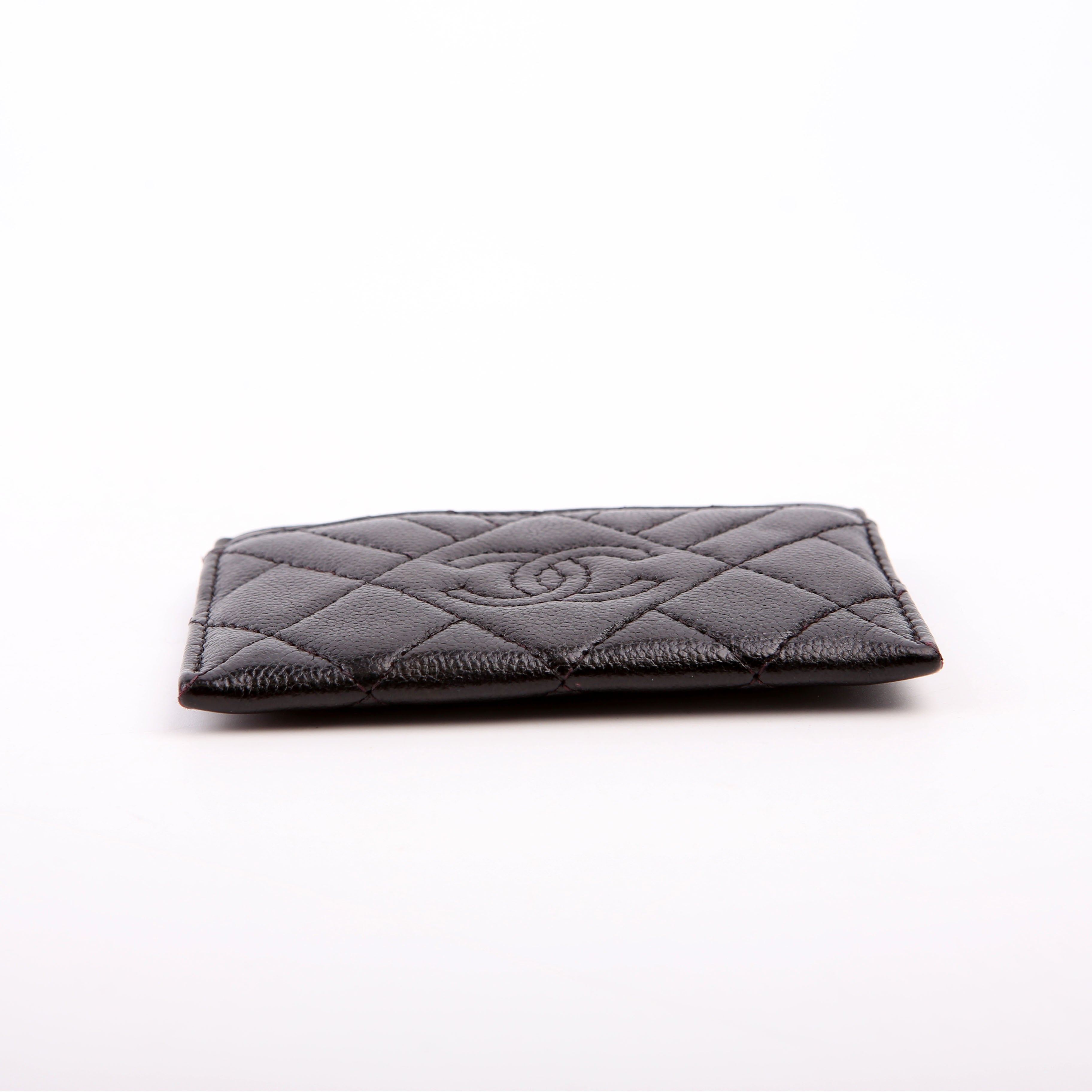 Quilted CC Card Holder Caviar 26M Black