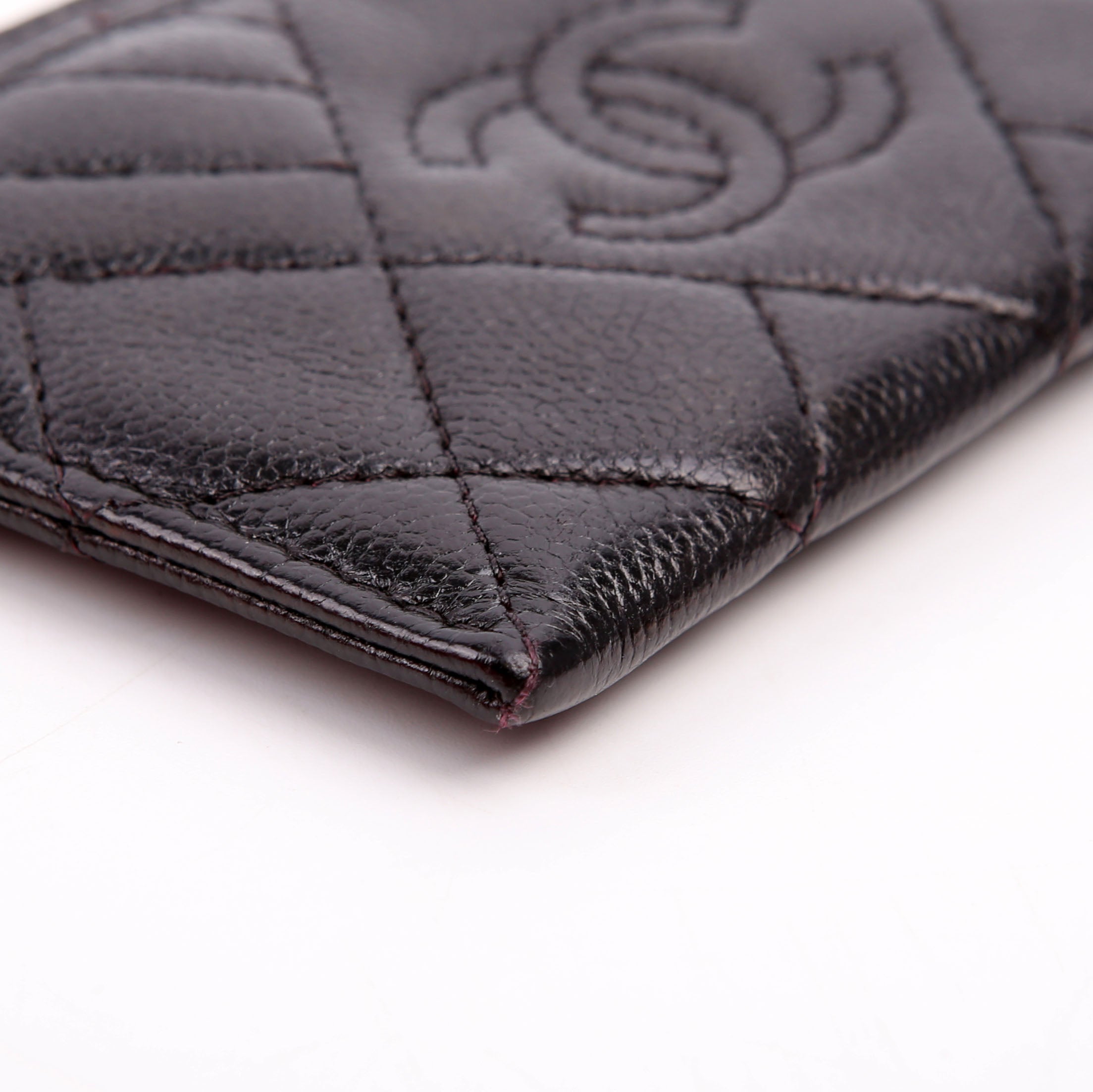 Quilted CC Card Holder Caviar 26M Black