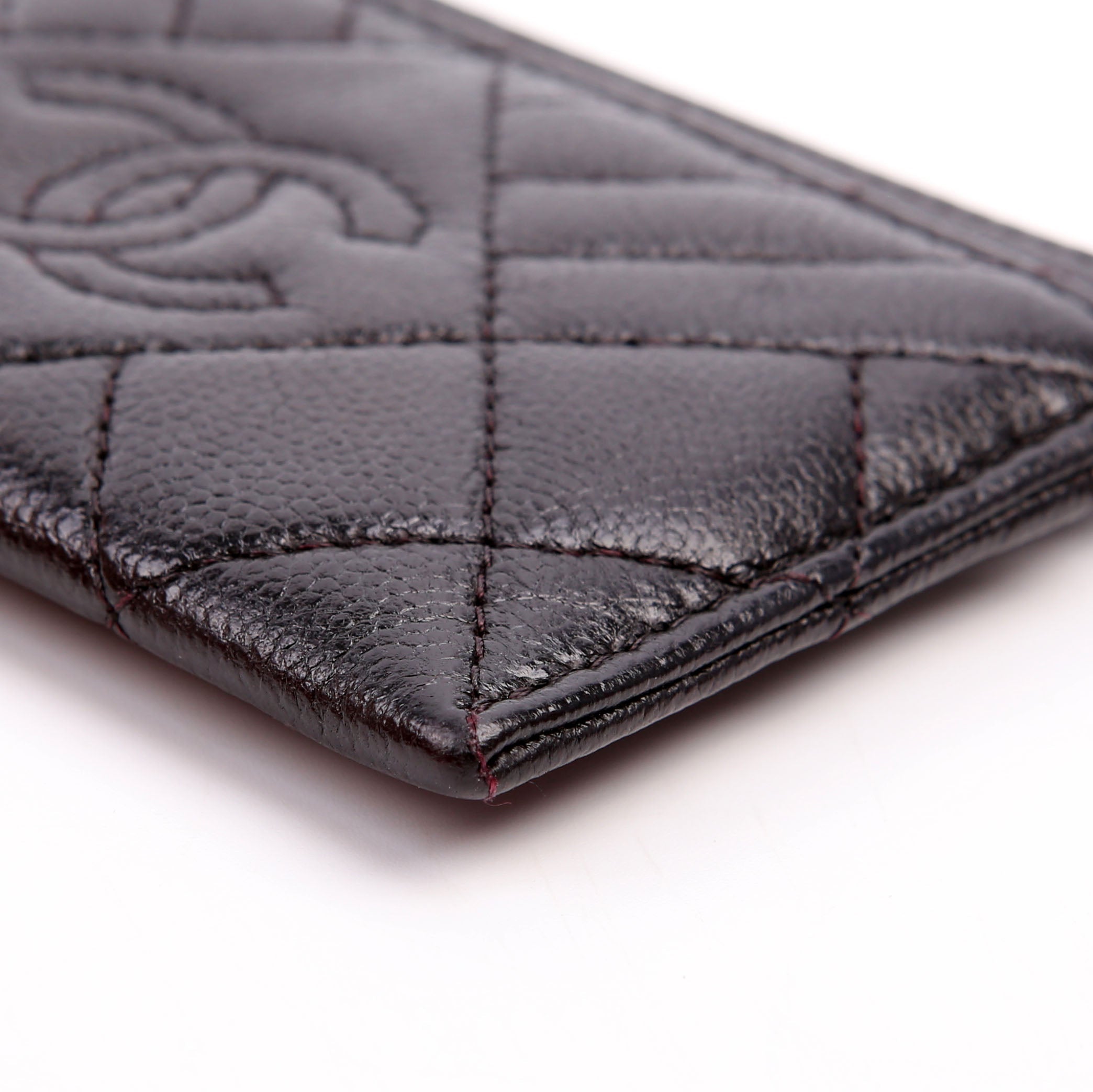 Quilted CC Card Holder Caviar 26M Black