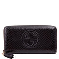Gucci 308004 Soho Python Zippy Wallet Black