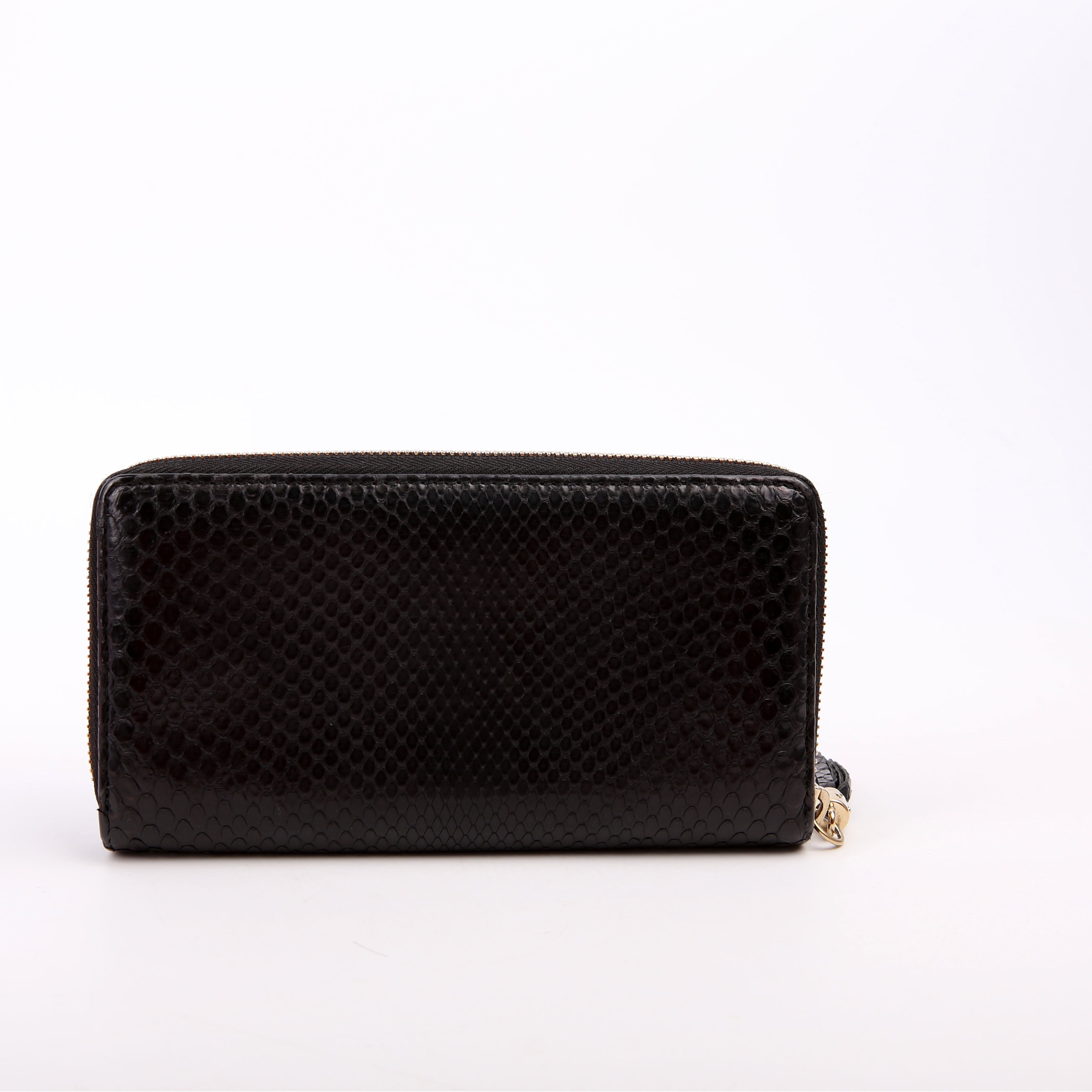Gucci 308004 Soho Python Zippy Wallet Black