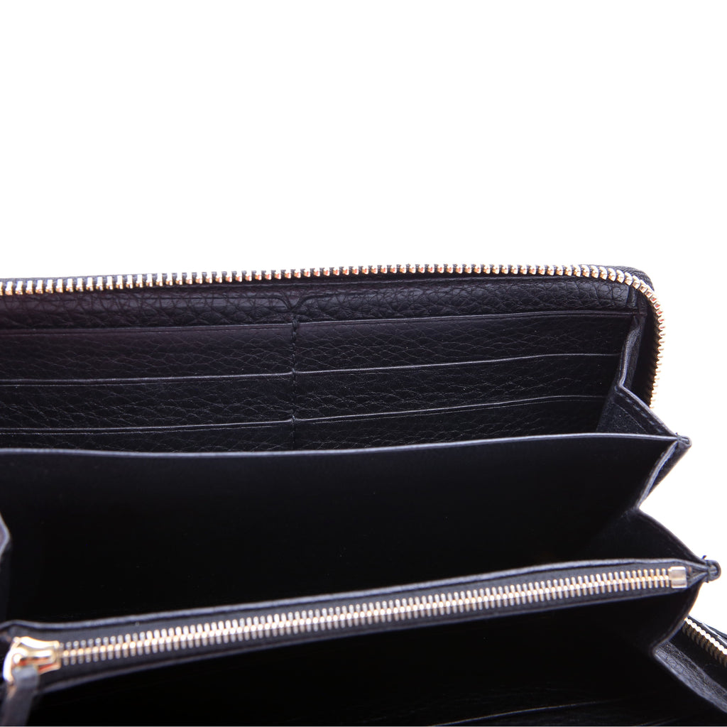 Gucci 308004 Soho Python Zippy Wallet Black