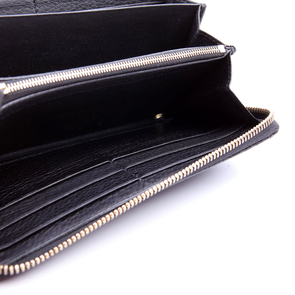 Gucci 308004 Soho Python Zippy Wallet Black