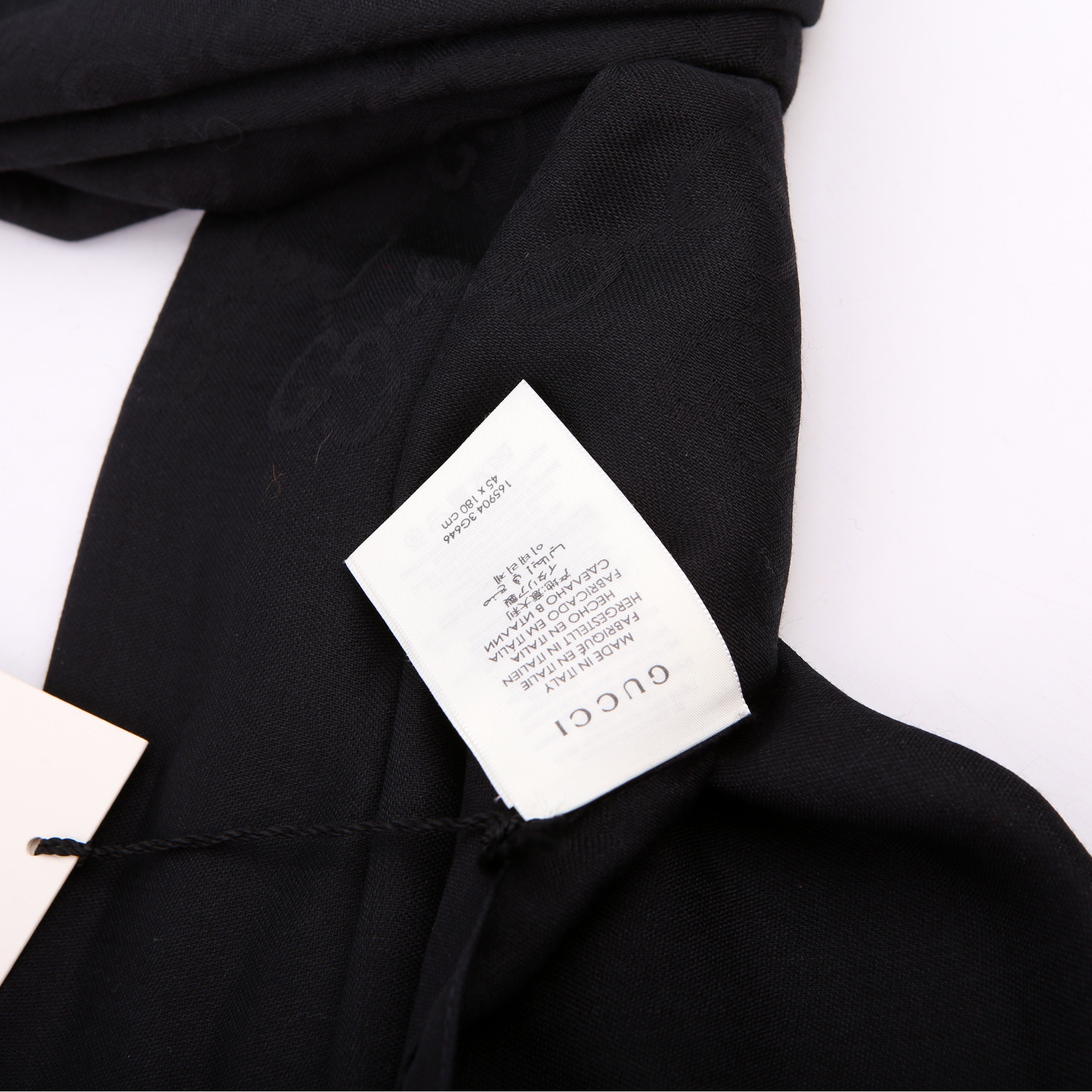 165904 GG Jacquard Knit Scarf Black