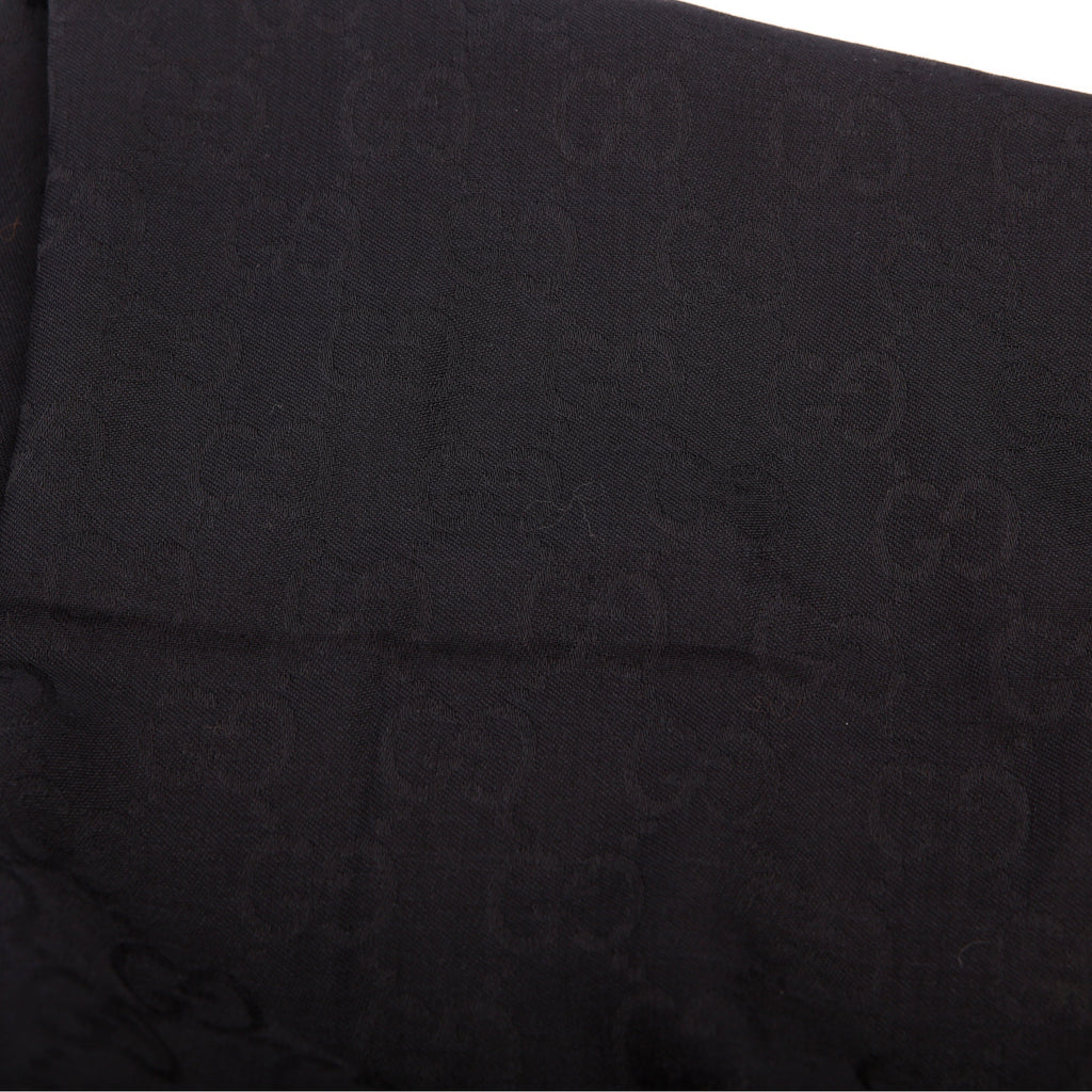 165904 GG Jacquard Knit Scarf Black