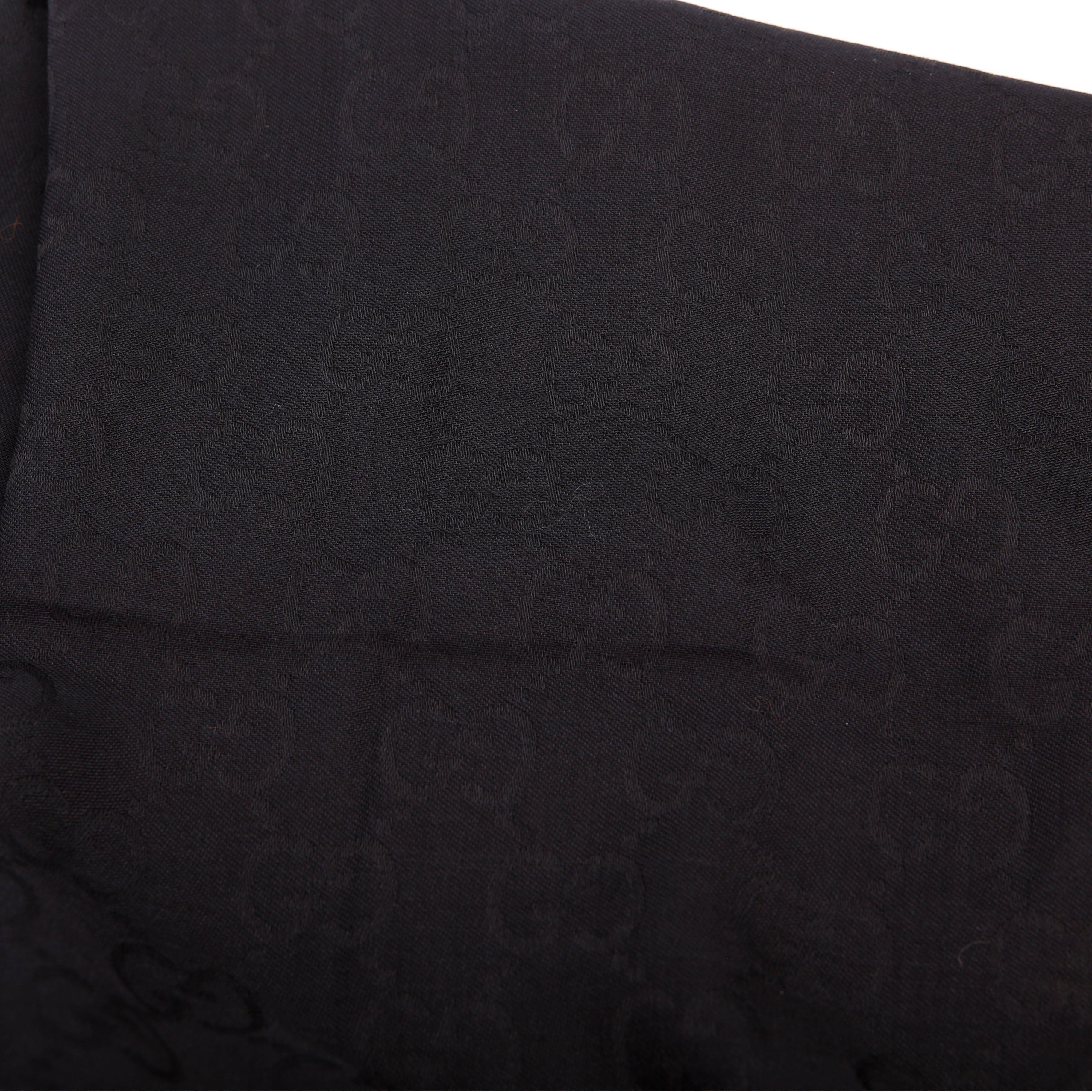 165904 GG Jacquard Knit Scarf Black