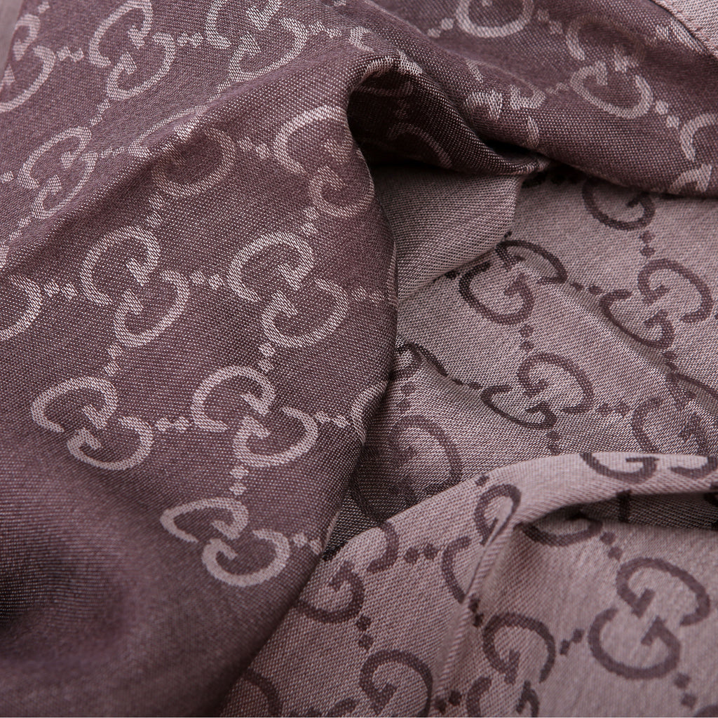 165904 GG Jacquard Knit Scarf Brown