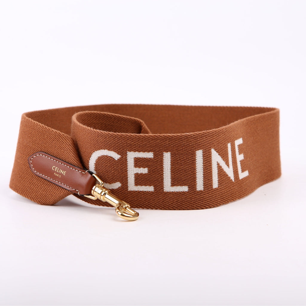 Wool Jacquard Logo Short Shoulder Strap Brown