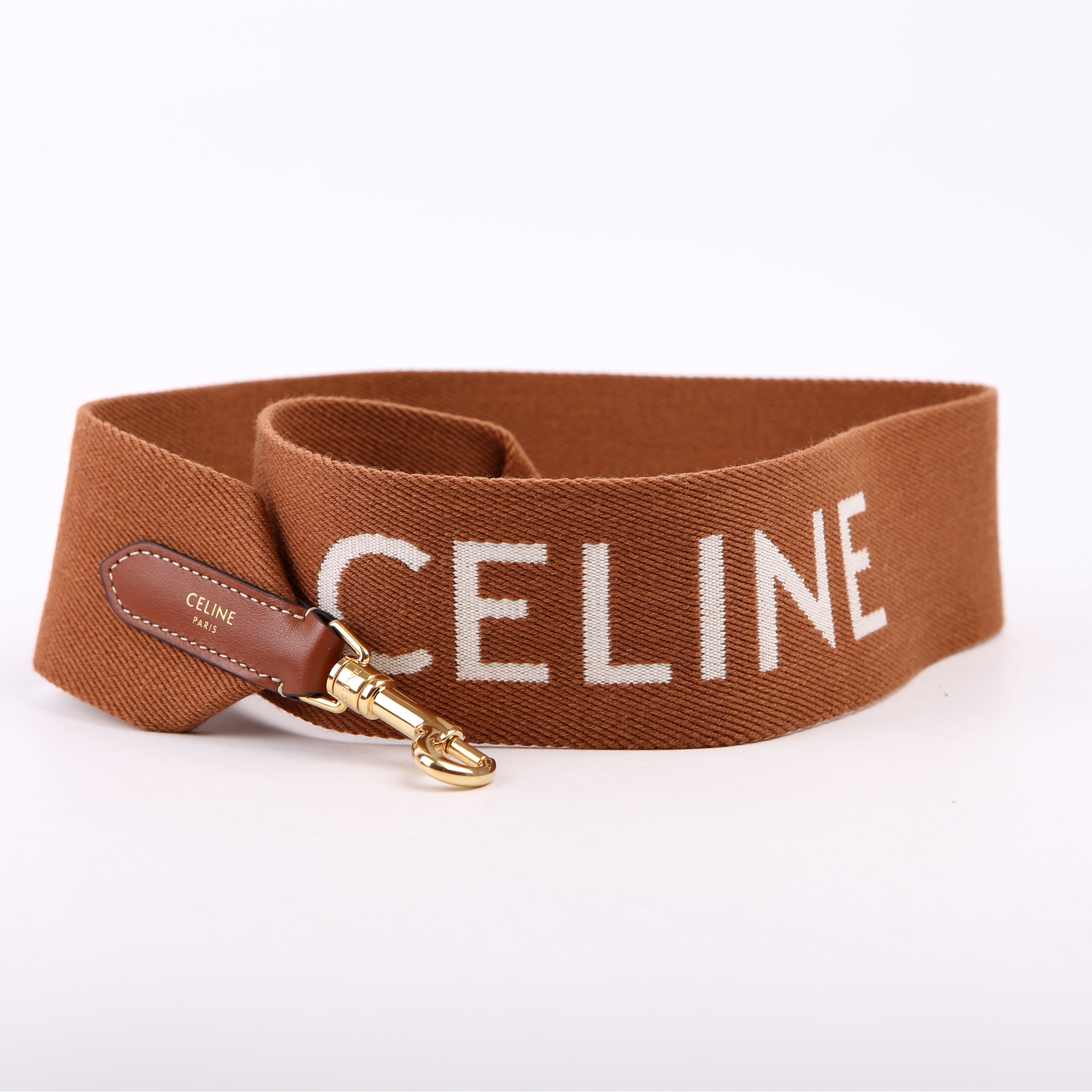 Wool Jacquard Logo Short Shoulder Strap Brown