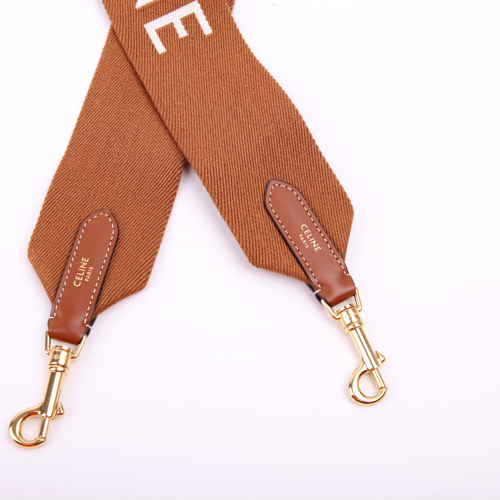 Wool Jacquard Logo Short Shoulder Strap Brown