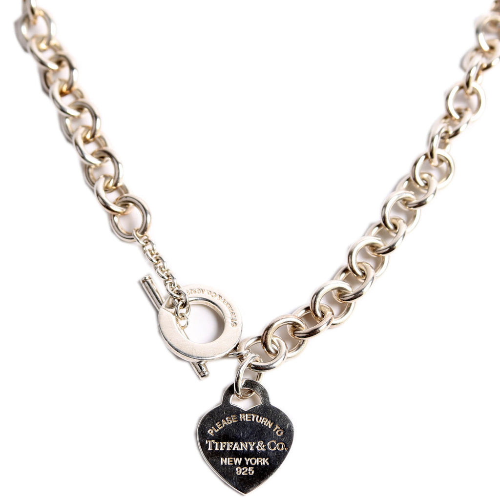 Please Return Heart Toggle Choker 925